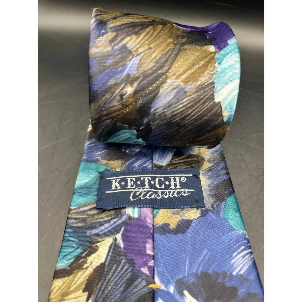 Ketch Classic Men's‎ Neckties Lot of 3 Floral Paisley Striped Brown Business